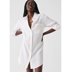 Faherty Linen Laguna Dress In White S